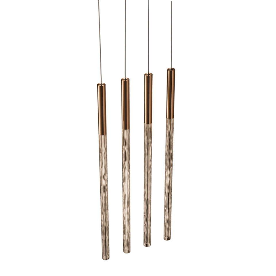 Picture of Lights Pendant Lamp with Frosted Acrylic Tube in Auric Gold Finish