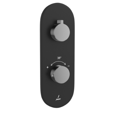 Picture of Aquamax Thermostatic Shower Mixer- Lever: Black Chrome | Body: Black Matt