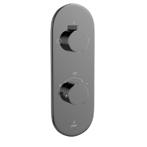 Picture of Aquamax Exposed Part Kit of Thermostatic Shower Mixer with 2-way diverter - Black Chrome