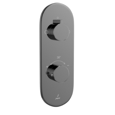 Picture of Aquamax Exposed Part Kit of Thermostatic Shower Mixer with 2-way diverter - Black Chrome