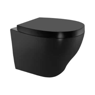 Picture of Rimless, Blind Installation Wall Hung WC - Black Matt