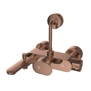 Picture of Exposed Thermostatic Bath & Shower Mixer 3-in-1  System - Blush Gold PVD