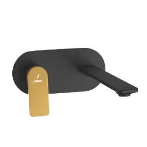 Picture of Exposed Part Kit of Left Hand Side Operated Single Lever Basin Mixer - Lever: Gold Matt PVD | Body: Black Matt