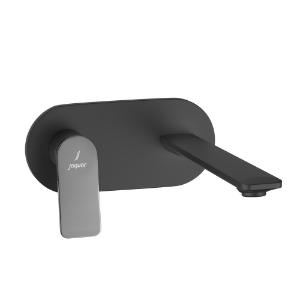 Picture of Exposed Part Kit of Left Hand Side Operated Single Lever Basin Mixer - Lever: Black Chrome | Body: Black Matt