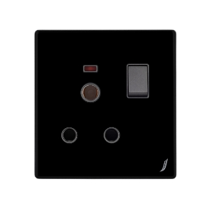 Picture of 16A Switched Socket With Indicator - Black