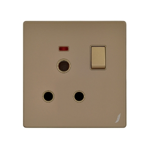 Picture of 16A Switched Socket With Indicator - Gold