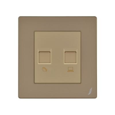 Picture of Telephone & Computer Socket - Gold