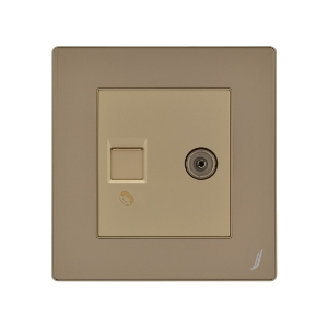 Picture of Television & Telephone Socket - Gold