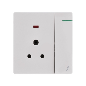 Picture of Three Pin Socket With Indicator And Big Switch -White