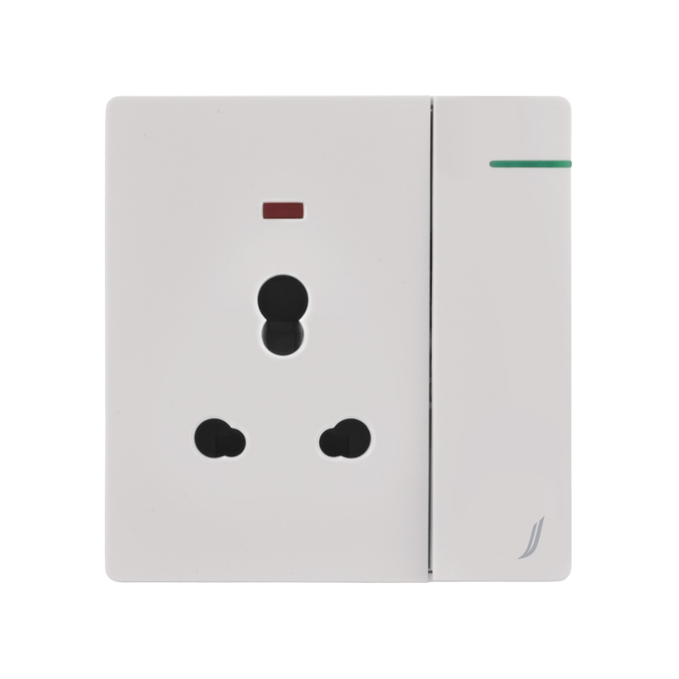 Picture of Three Pin Socket With Indicator And Big Switch
