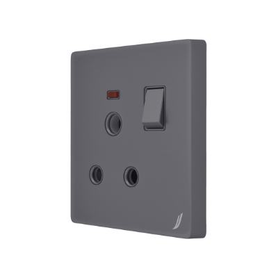 Picture of 16A Switched Socket With Indicator - Grey
