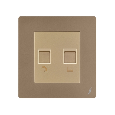 Picture of Telephone & Computer Socket - Gold