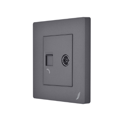Picture of Television & Telephone Socket - Grey