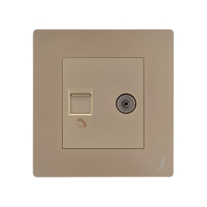 Picture of Television & Telephone Socket - Gold