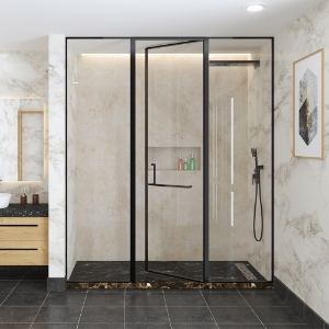 Picture of Beta Wall To Wall Shower Enclosure With 2 Fixed Glass