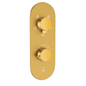 Picture of Aquamax Exposed Part Kit of Thermostatic Shower Mixer with 2-way diverter - Lever: Gold Bright PVD | Body: Gold Matt PVD